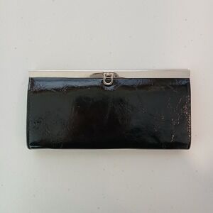Vintage Patent Leather Clutch Bag Women Black Frame Classic Old Money